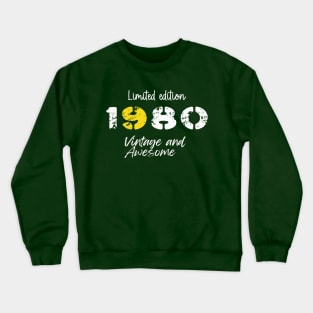 Born in 1980 Birthyear Gift, 1980 Awesome accessories for Birthday, 42nd Birthday Crewneck Sweatshirt